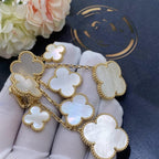 GlowCLOVER EARRINGS WHITE MOP 4 MOTIFS GOLD