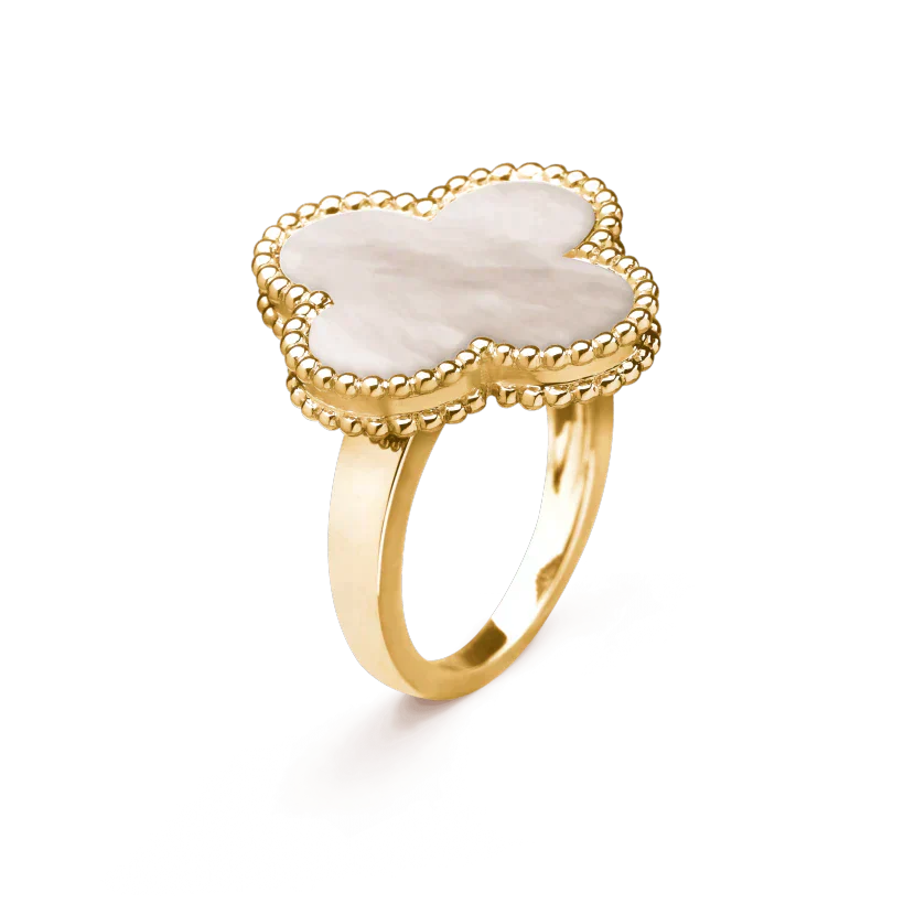 GlowCLOVER WHITE MOP RING