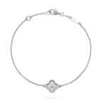 GlowCLOVER  SINGLE FLOWER BRACELET SILVER