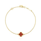 GlowCLOVER  CARNELIAN SINGLE FLOWER BRACELET