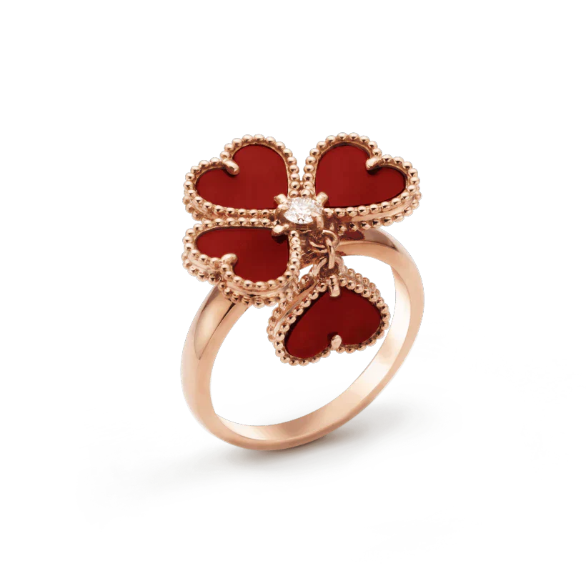 GlowSWEET CLOVER CARNELIAN RING
