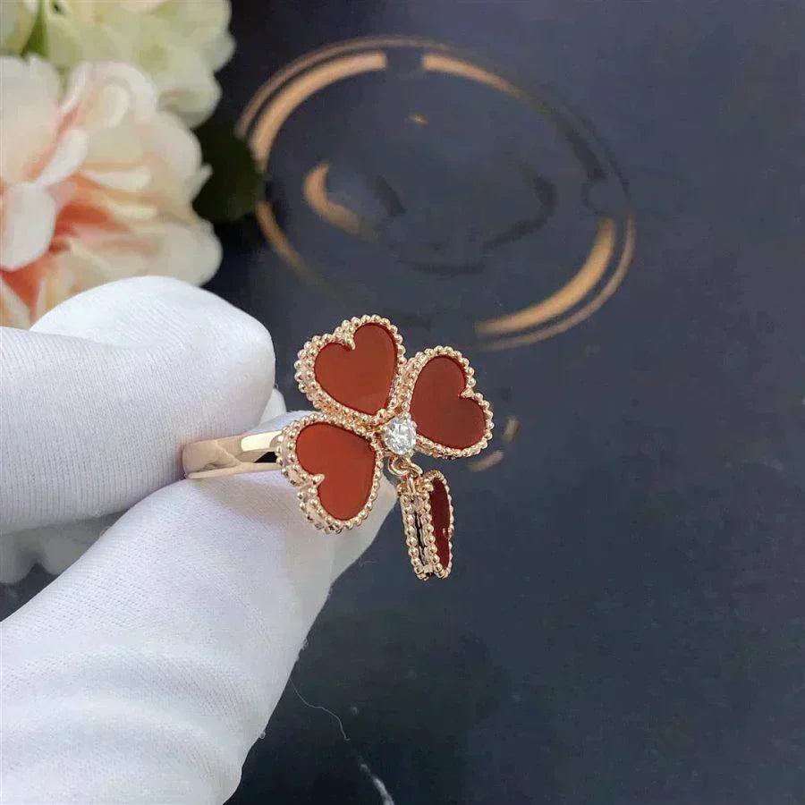 GlowSWEET CLOVER CARNELIAN RING
