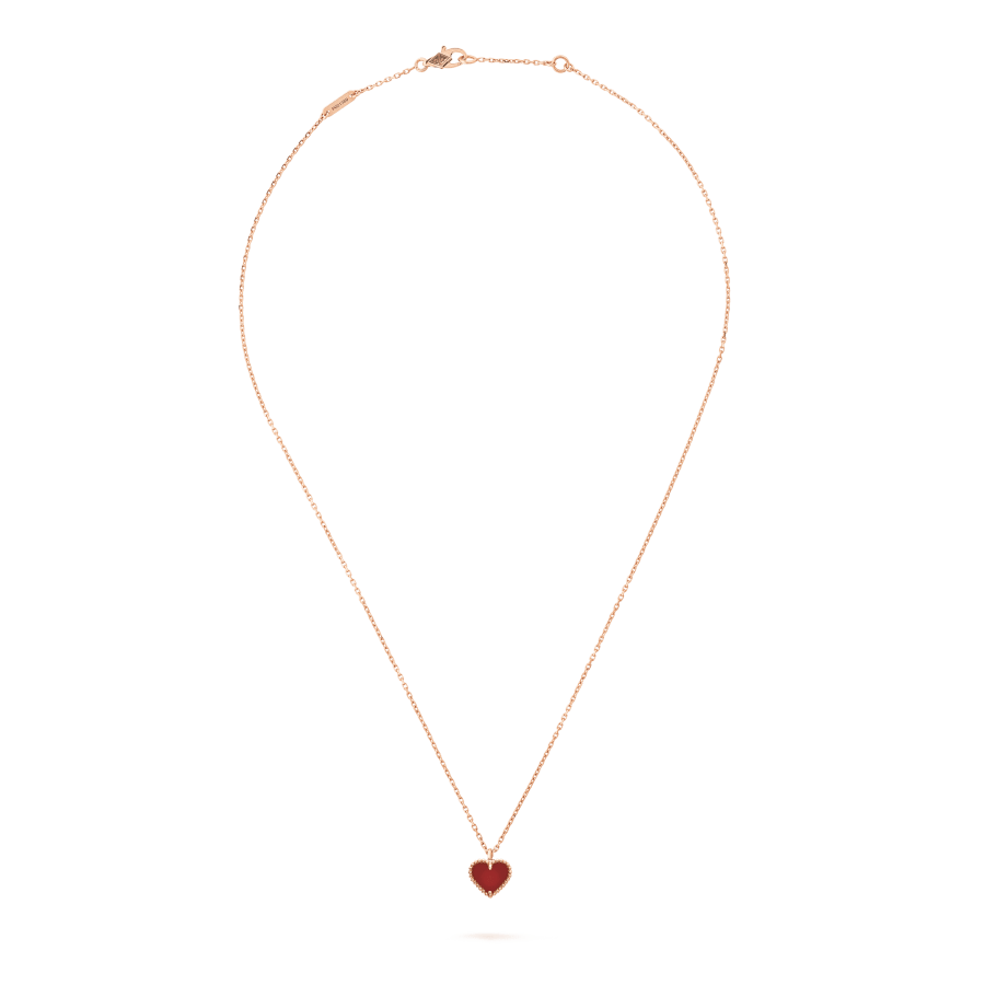 GlowSWEET CLOVER CARNELIAN HEART NECKLACE