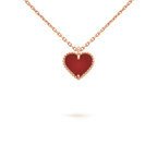 GlowSWEET CLOVER CARNELIAN HEART NECKLACE