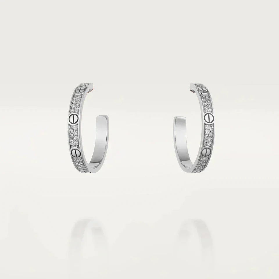 GlowLOVE DIAMOND SILVER HOOP EARRINGS