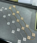 [Glow]CLOVER 10 MOTIFS FULL DIAMOND NECKLACE