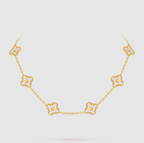 [Glow]CLOVER 10 MOTIFS FULL DIAMOND NECKLACE