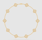 [Glow]CLOVER 10 MOTIFS FULL DIAMOND NECKLACE