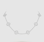 [Glow]CLOVER 10 MOTIFS FULL DIAMOND NECKLACE