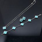 GlowCLOVER 1 DIAMOND BLUE SKY SILVER EARRINGS