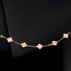 GlowCLOVER BRACELET 5 MOTIF PINK AND PINK GOLD