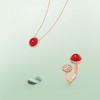 GlowPERLEE COULEURS DIAMOND ROSE GOLD BETWEEN THE FINGER RING