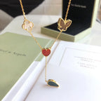 GlowLUCKY SPRING 4 MOTIFS ROSE GOLD NECKLACE