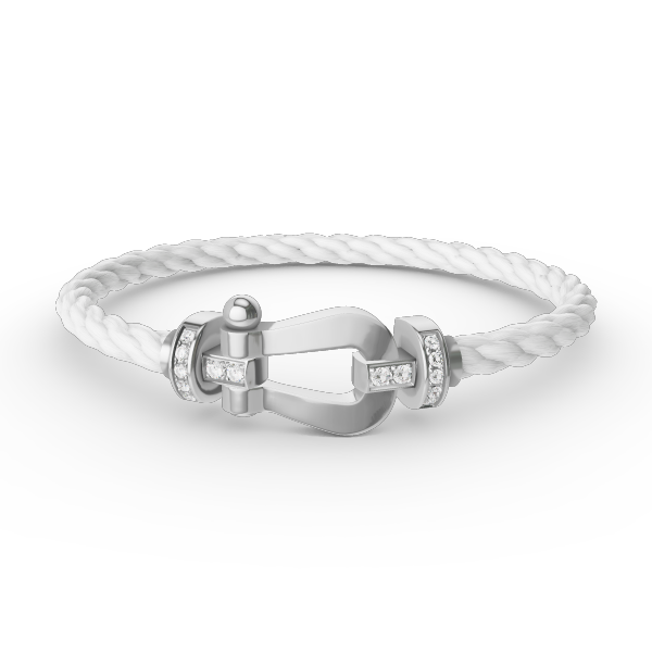 GlowFORCE LARGE HORSESHOE HALF DIAMOND BRACELET SILVER