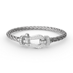 GlowFORCE LARGE HORSESHOE FULL DIAMOND BRACELET SILVER