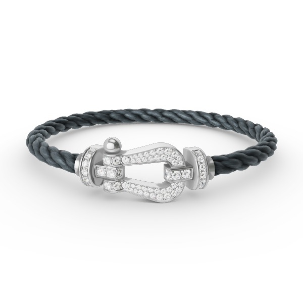 GlowFORCE LARGE HORSESHOE FULL DIAMOND BRACELET SILVER