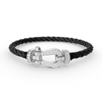 GlowFORCE LARGE HORSESHOE FULL DIAMOND BRACELET SILVER