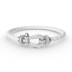 GlowFORCE LARGE HORSESHOE FULL DIAMOND BRACELET SILVER
