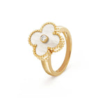 GlowCLOVER PINK MOP RING GOLD DIAMOND